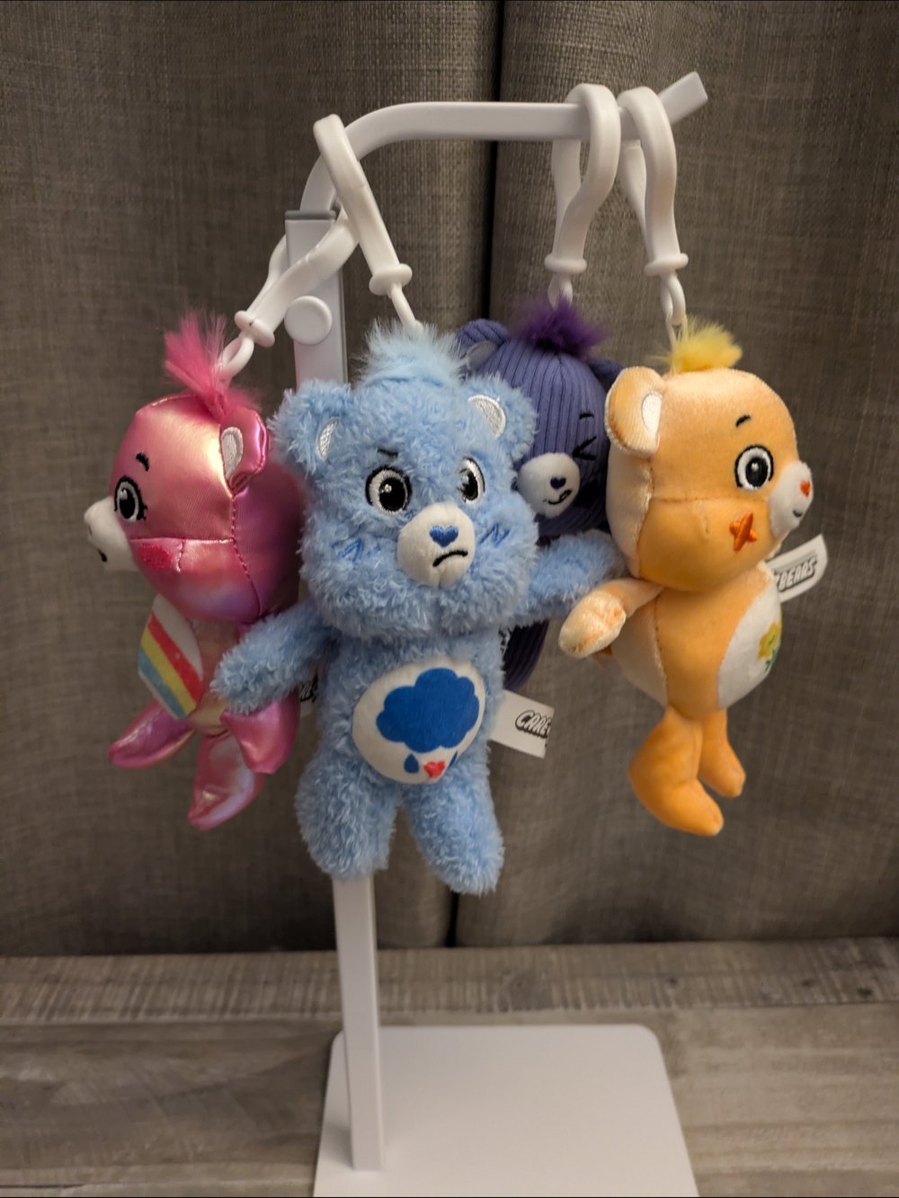 Care Bears Plush Keychain Set of 4 - Cheer, Grumpy, Harmony, & Friendship Bears